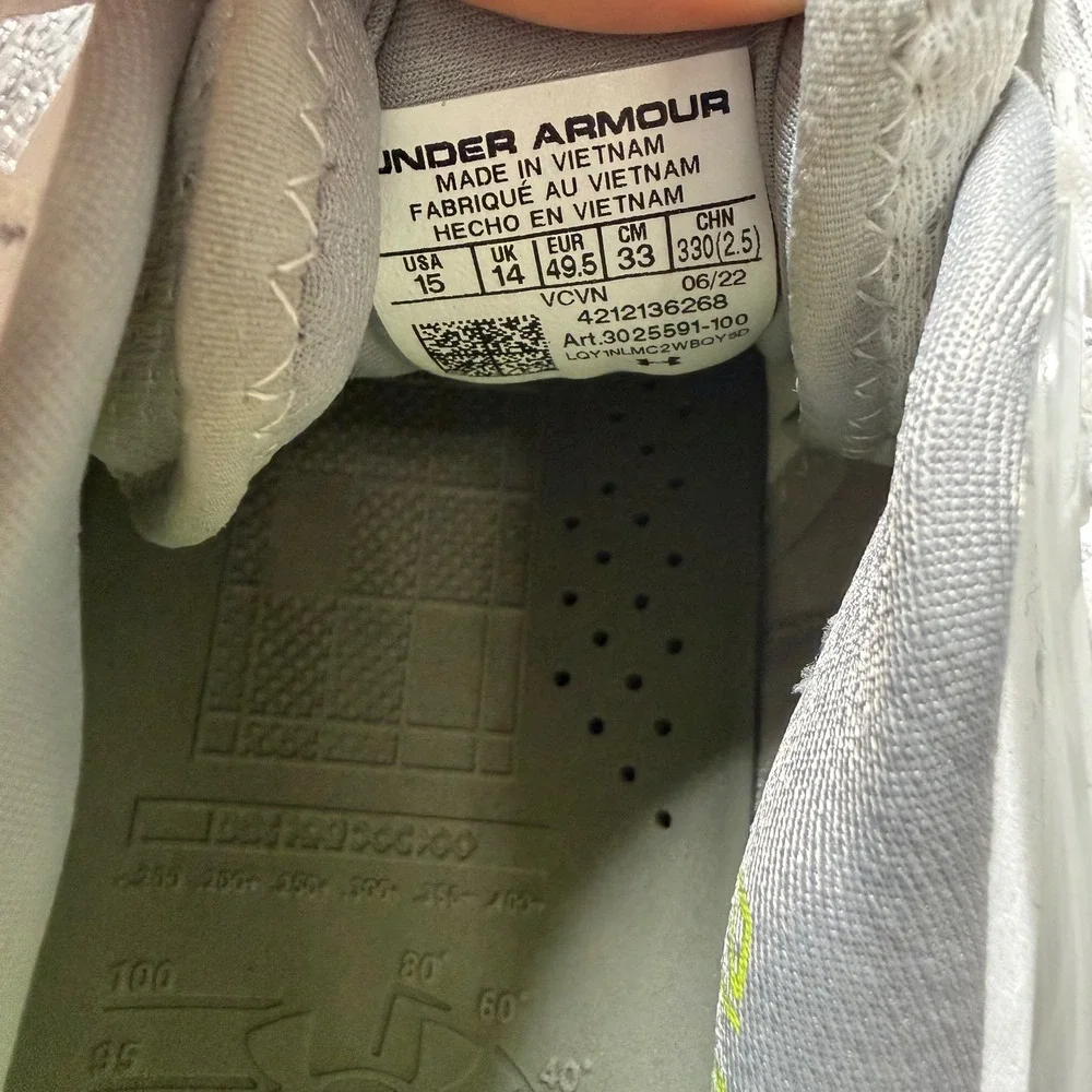 Under Armour Harper 7 Low Elite TPU Baseball Cleats Mens 15 White Iridescent